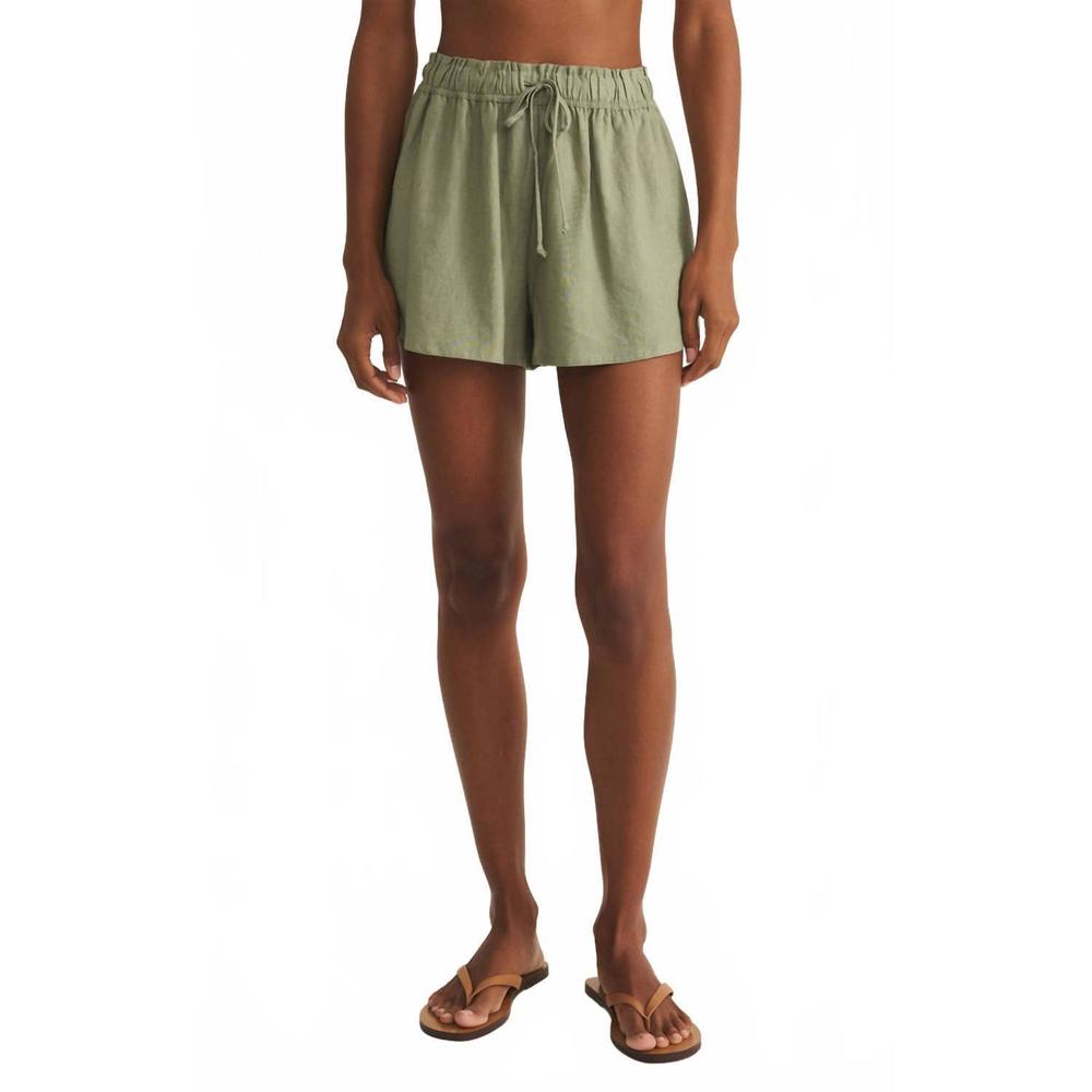 Z Supply High Waist Shorts - Olive Green